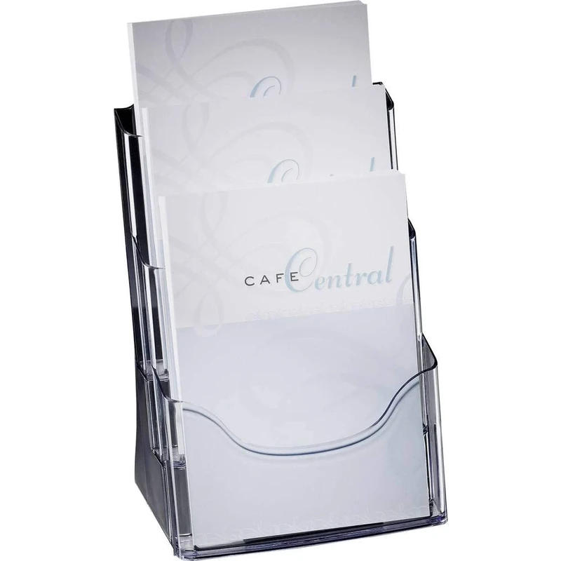 SIGEL LH130 Table-Top Literature Holder, for A4, with 3 compartments, uv resistant acrylic, clear, 1 Piece