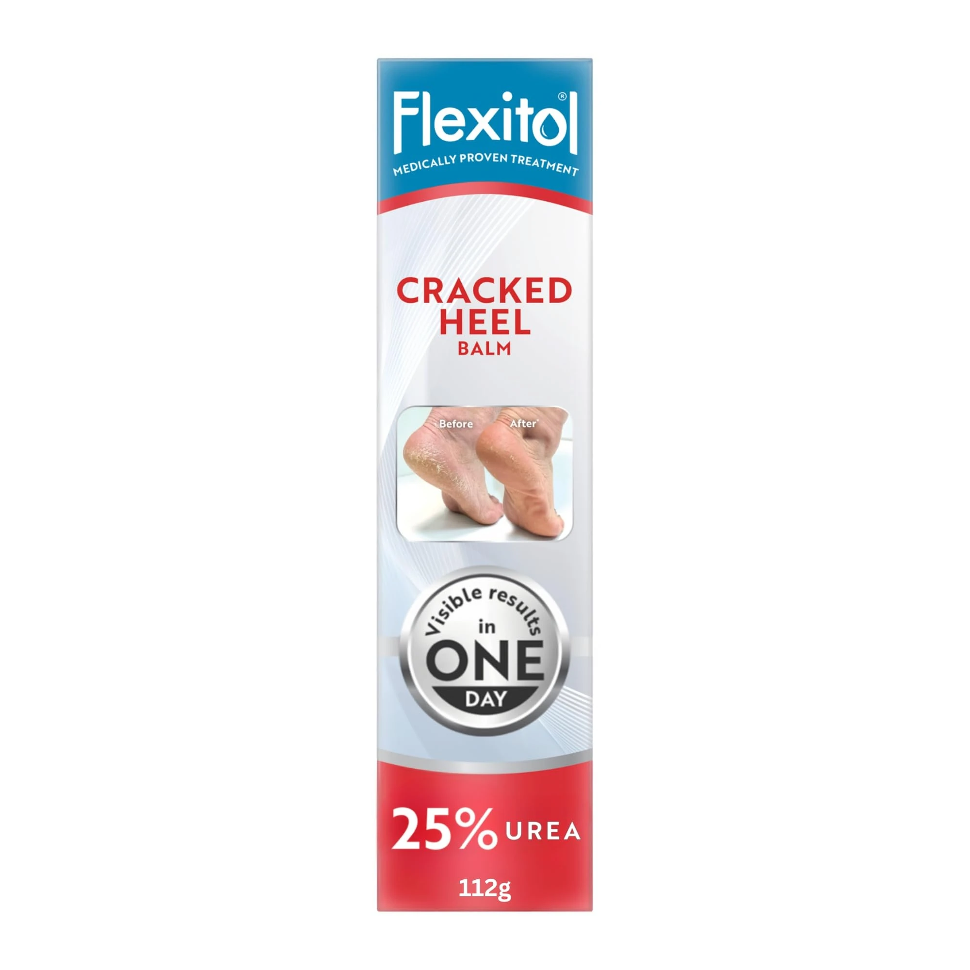Flexitol Cracked Heel Balm, Visible Results in 1 Day, For Extremely Dry Feet & Cracked Heels, Removes Hard Skin, 25% Urea, Medically Proven Foot Cream, Suitable for Diabetics, 1 x 112g