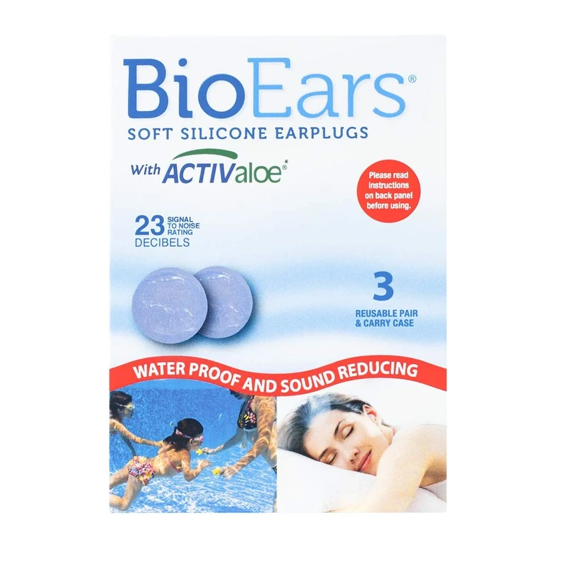 BioEars Silicone Earplugs ACTIValoe - 22dB Noise Reduction, 3 Pairs