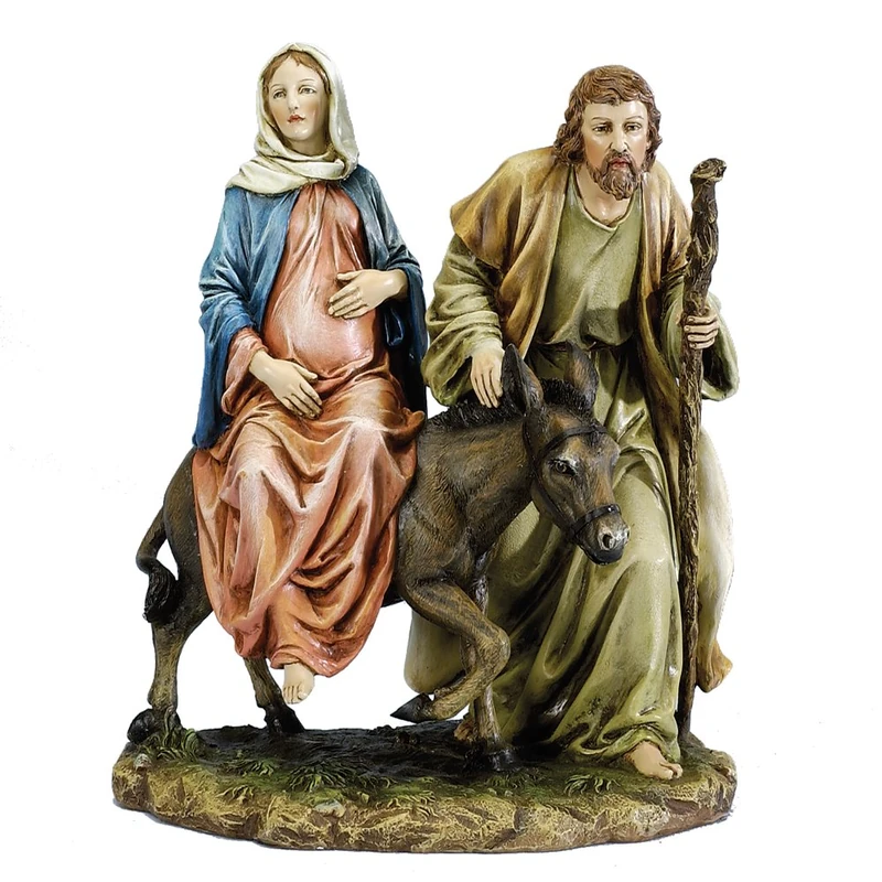 Joseph's Studio 10" La Posada The Lodging Figure-Joseph with Mary Riding on Donkey on their way to Bethlehem