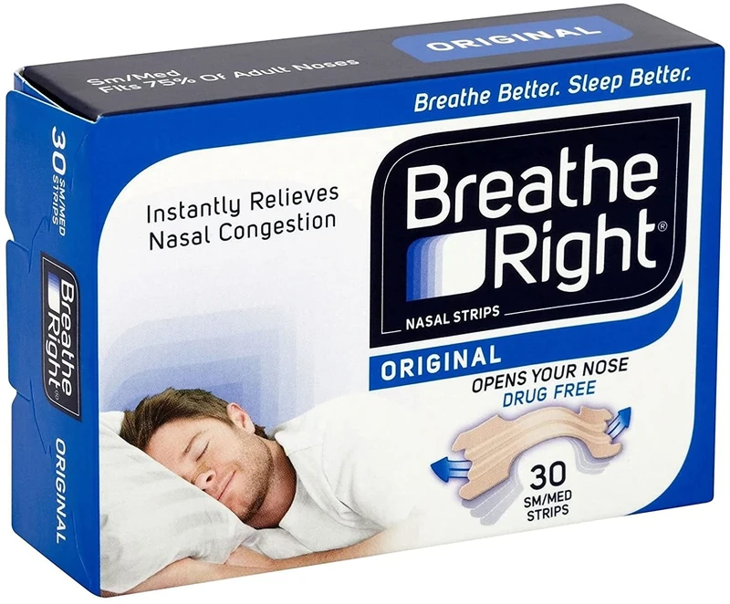 Breathe Right Small/Medium Anti Snore Nasal Strips - 30 Tan