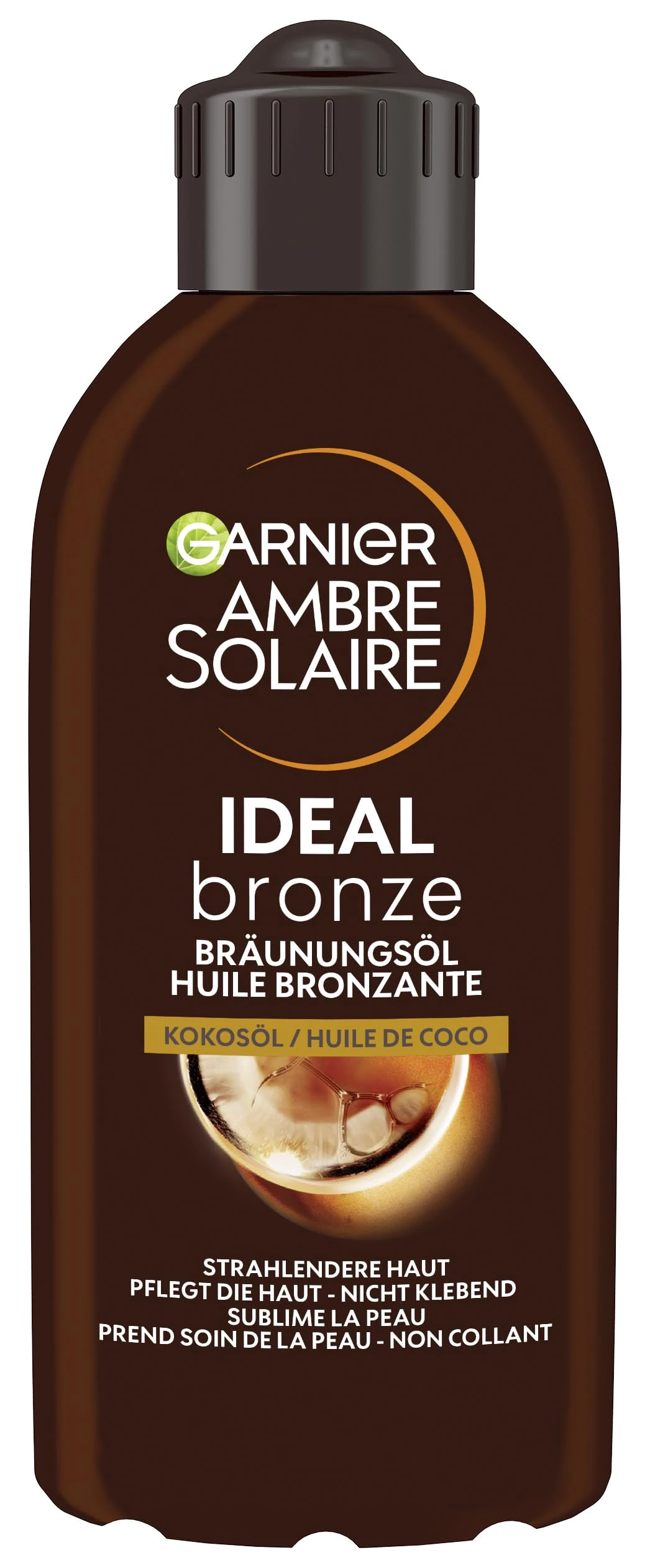 Garnier Tanning Oil for Face and Body, Nourishing Sun Oil for Gently Tanned Skin, Ambre Solaire with Coconut Fragrance, 1 x 200 ml