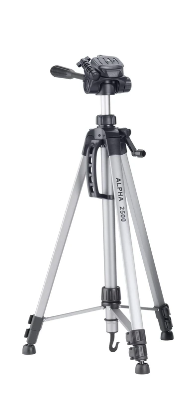 CULLMANN - 52125 - Alpha 2500 tripod with 3-way head (extension height 165 cm, pack size 67 cm, load capacity 2.5 kg, weight 1277 g), silver