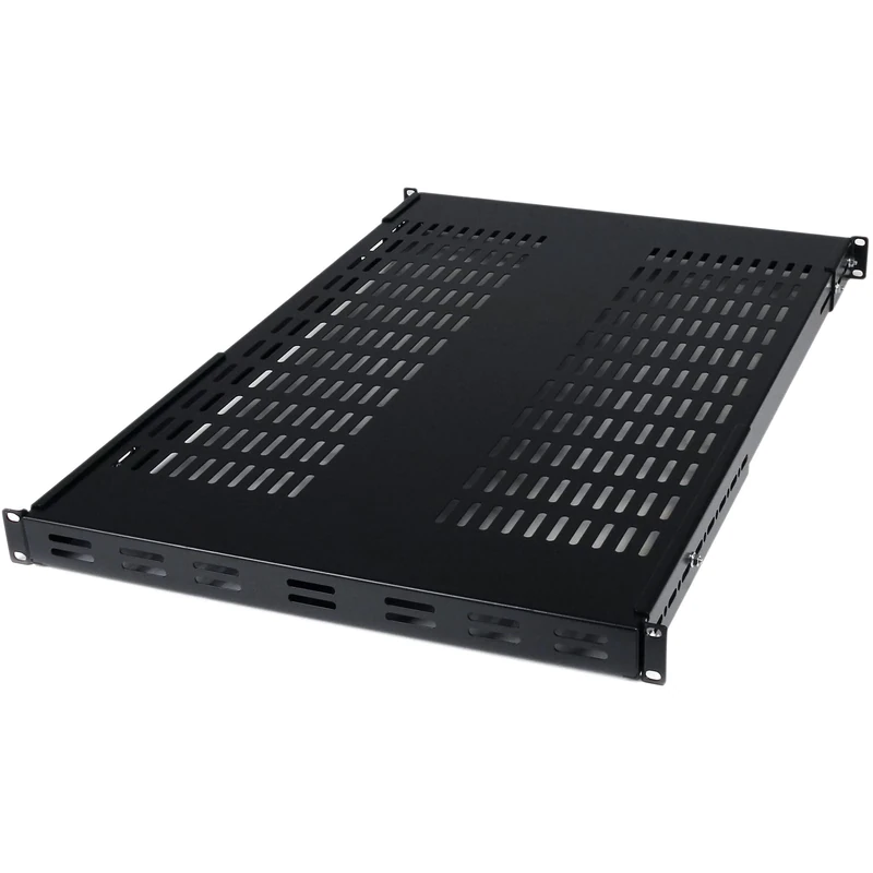 StarTech.com 1U Adjustable Vented Server Rack Mount Shelf - 175lbs - 19.5 to 38in Deep Universal Tray for 19" AV/ Network Equipment Rack (ADJSHELF)
