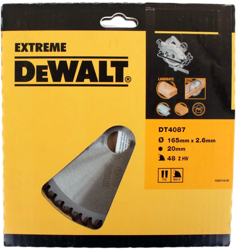 dewalt DT4087-QZ 165 48 20 Extreme Blade TCG, Silver