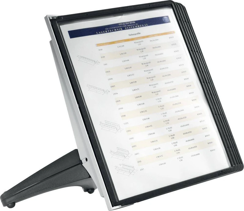 Durable SHERPA Display Panel Desk Unit | 5 Panels and Tabs in Black | Ideal for Storing and Display ing A4 Documents