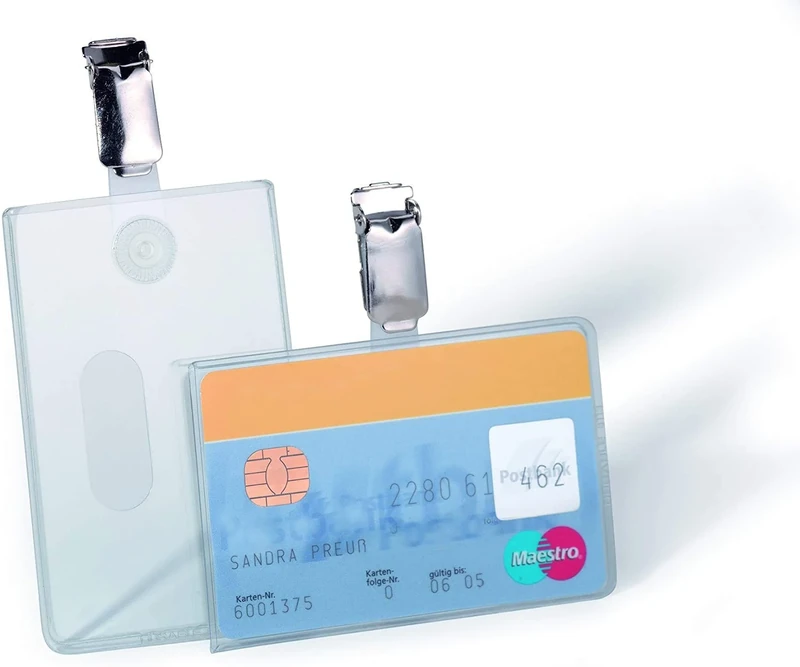 Durable 811319 Badge Holder PVC - Clear (Pack of 25)