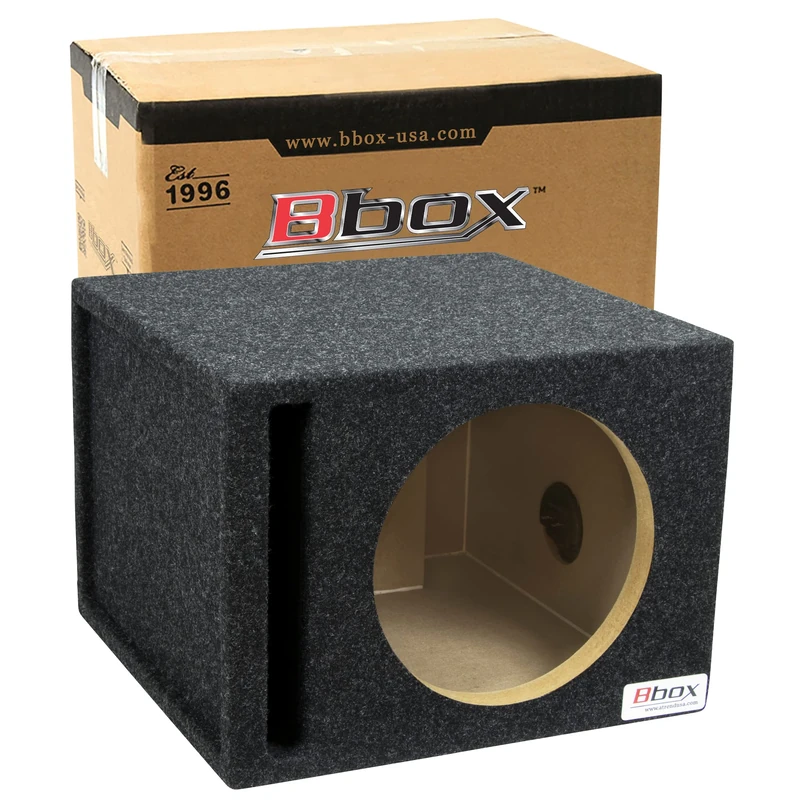 Bbox Pro-Tuned 10” Single Vented Subwoofer Carpeted Enclosure - Subwoofer Box Improves Audio Quality, Sound & Bass,Charcoal