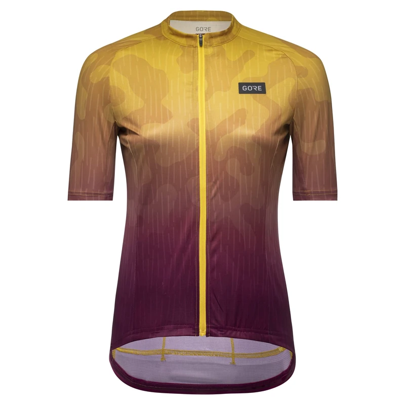 GORE WEAR Women's Breathable Cycling Jersey, Rain Camo, Fast Moisture Wicking, With Pockets, Short Sleeve Cycling Shirt, Uniform Sand, 40