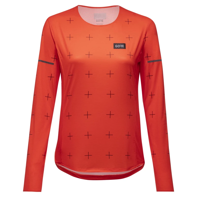 GORE WEAR Women's Breathable Shirt, Contest, Comfortable Long-sleeved Functional shirt, Quick-drying, Fireball, 34