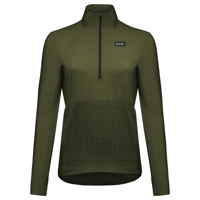 GOREWEAR TrailKPR Hybrid 1/2-Zip Womens, Utility Green, 36