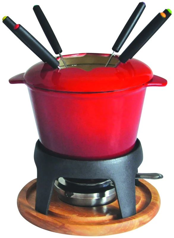 Baumalu 385050 Fondue Set Cast Iron Burnt Orange