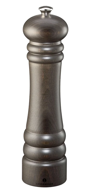 Zassenhaus Berlin Salt Mill Lacquered Beechwood Dark Stained Finish 24 cm