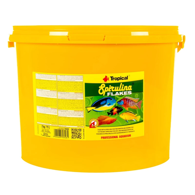 Tropical SPIRULINA FLAKES 11L / 2kg - flake food with spirulina for herbivorous & omnivorous fish
