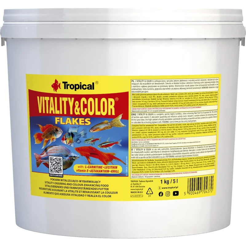 VITALITY&COLOR 5L / 1kg - high-protein food for growth, vitality & enhanced fish coloration
