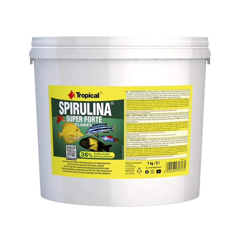 Tropical Super Spirulina Forte 36% - High Spirulina Fish Flakes