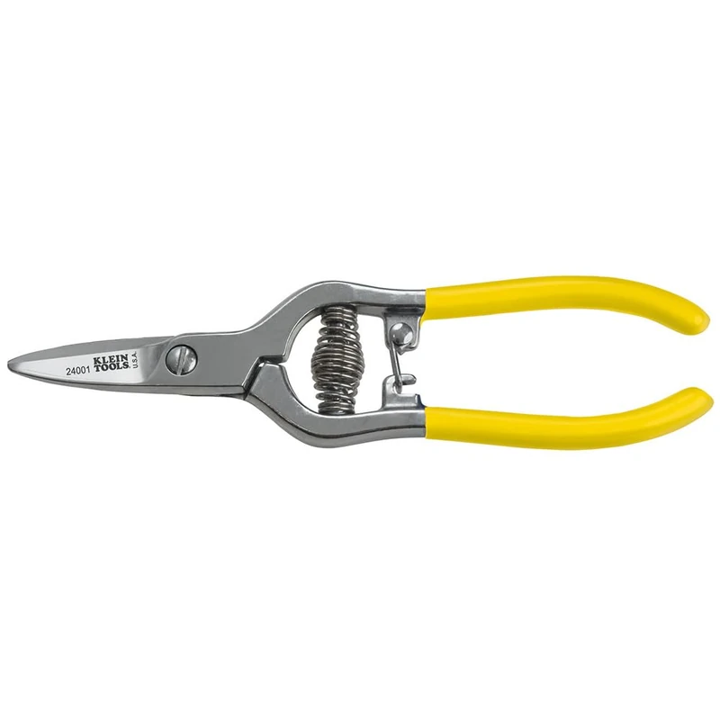 Klein Tools 24001 Spring Action Snip, 0 V, Yellow/Silver, 165 mm - Image 1