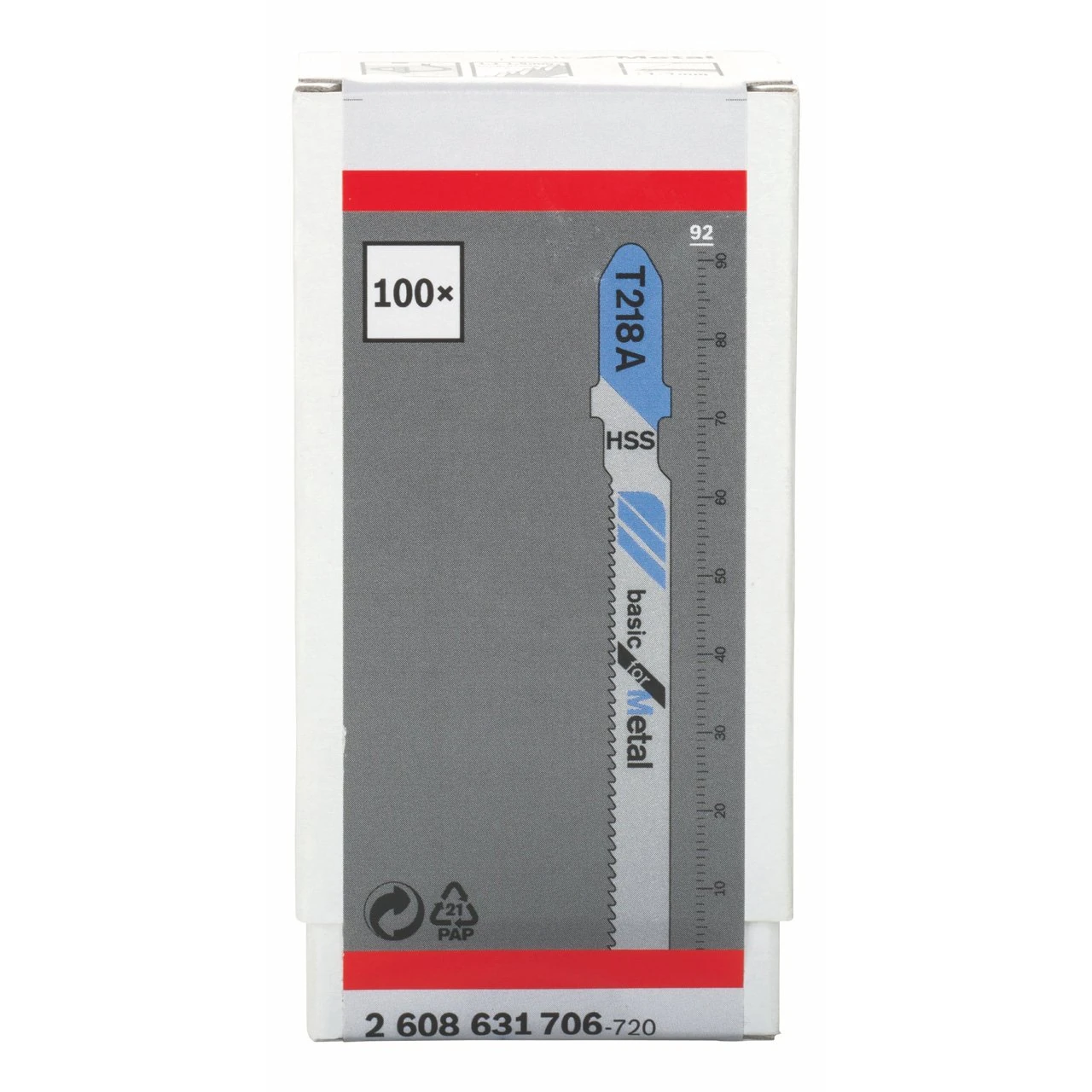 Bosch Professional 100x Jigsaw Blade T 218 A Basic for Metal (for Steel sheets, Accessories Jigsaw)