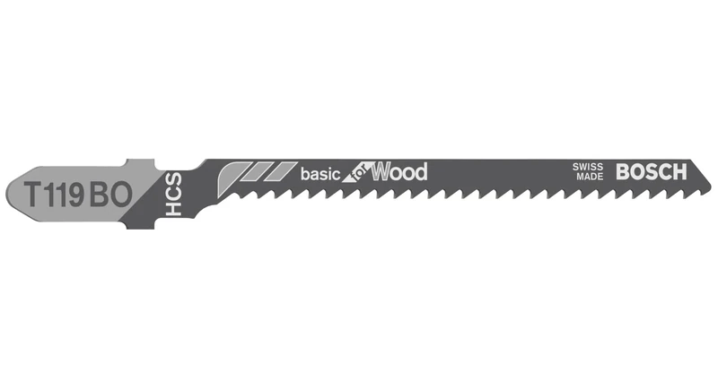 Bosch 100x T 119 BO Basic for Wood Jigsaw Blade (for Softwood, Plywood, Length 83 mm, Professional Accessory Jigsaw)