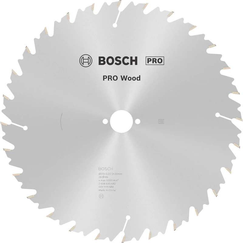 Bosch 1x PRO Wood Circular Saw Blade for Corded Table Saws (for Softwood, Hardwood, Ø mm, Professional Accessory Table Circular Saw)