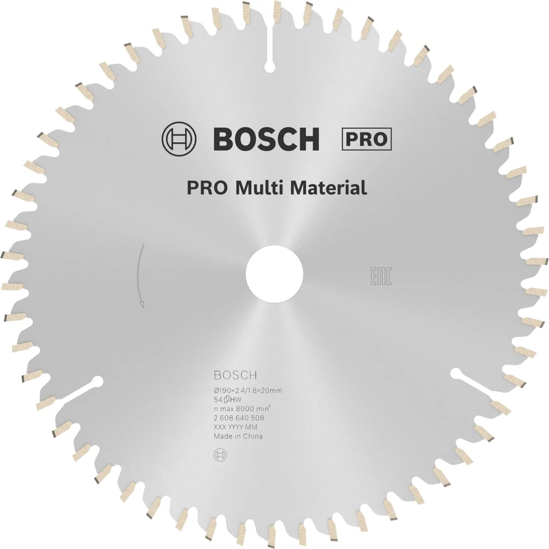 Bosch 1x PRO Multi Material Circular Saw Blade for Corded Hand-Held Saws (for Aluminium, Plastics, Ø mm, Professional Accessory Hand-Held Circular Saw) - Image 1