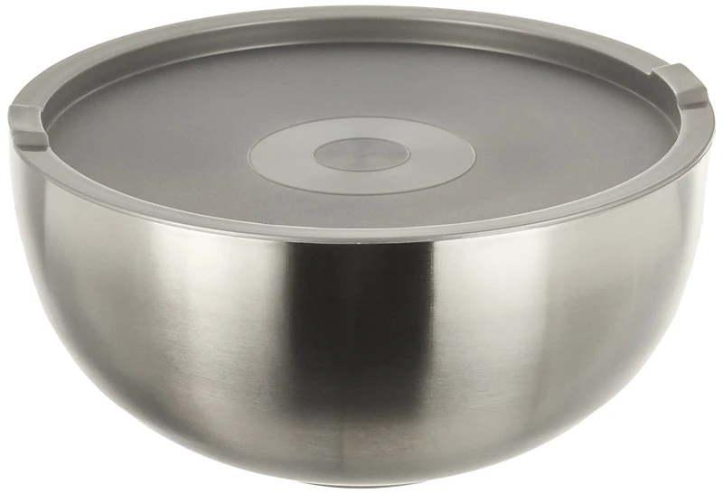 GSW 552301 Thermal Bowl with Plastic Lid, Stainless Steel, Silver, 30 cm