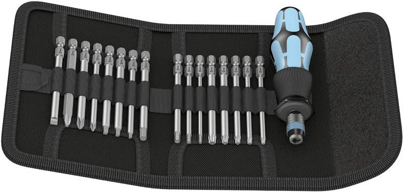 Wera Kraftform Kompakt 60 Stainless Bit-Holding screwdriver & Bit set, PH/PZ/TXBO/SL/HEX, 17pc, 05071116001