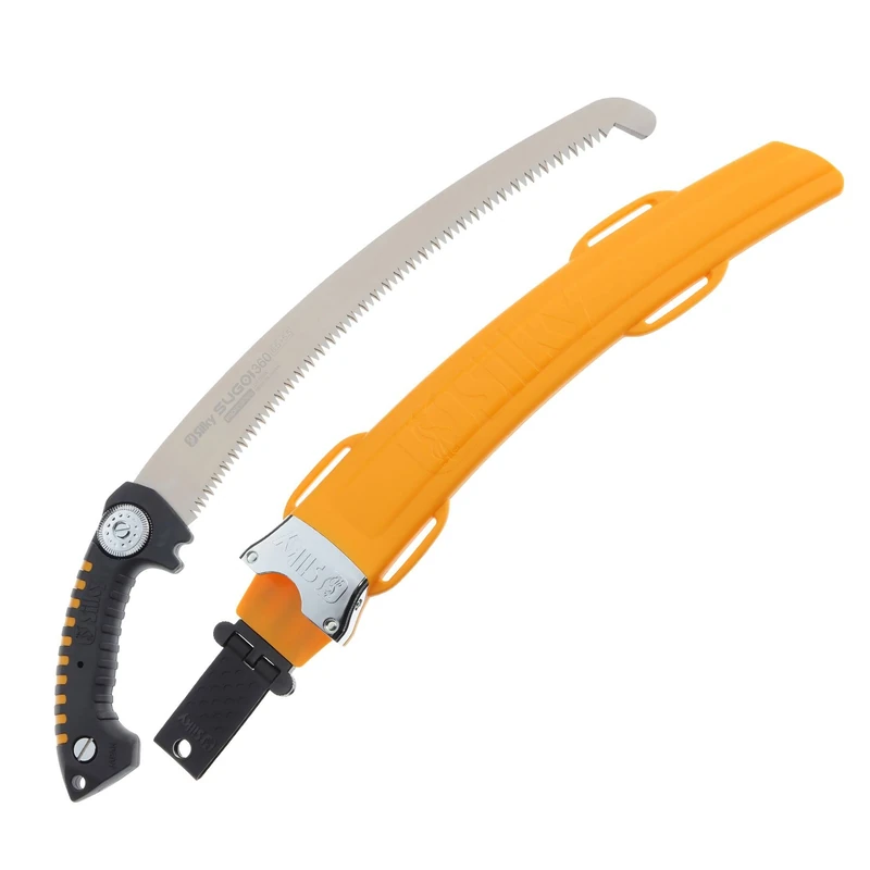 Silky Curved Landscaping Hand Saw Sugoi 360 Extra Large Teeth 390-36 with Elastic Leg Straps