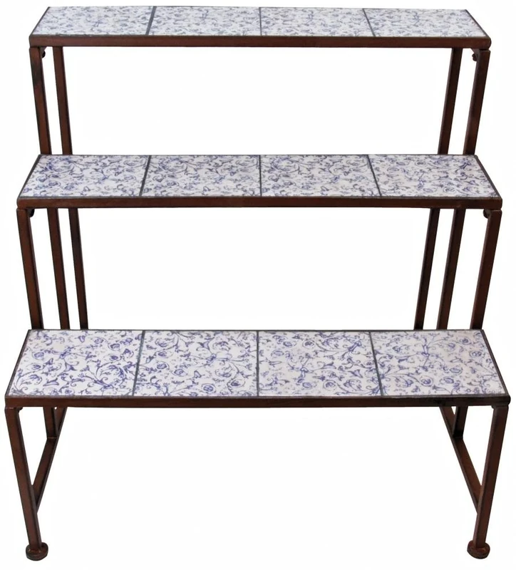 Esschert Design AC98 Ceramic Flower Stand - Blue