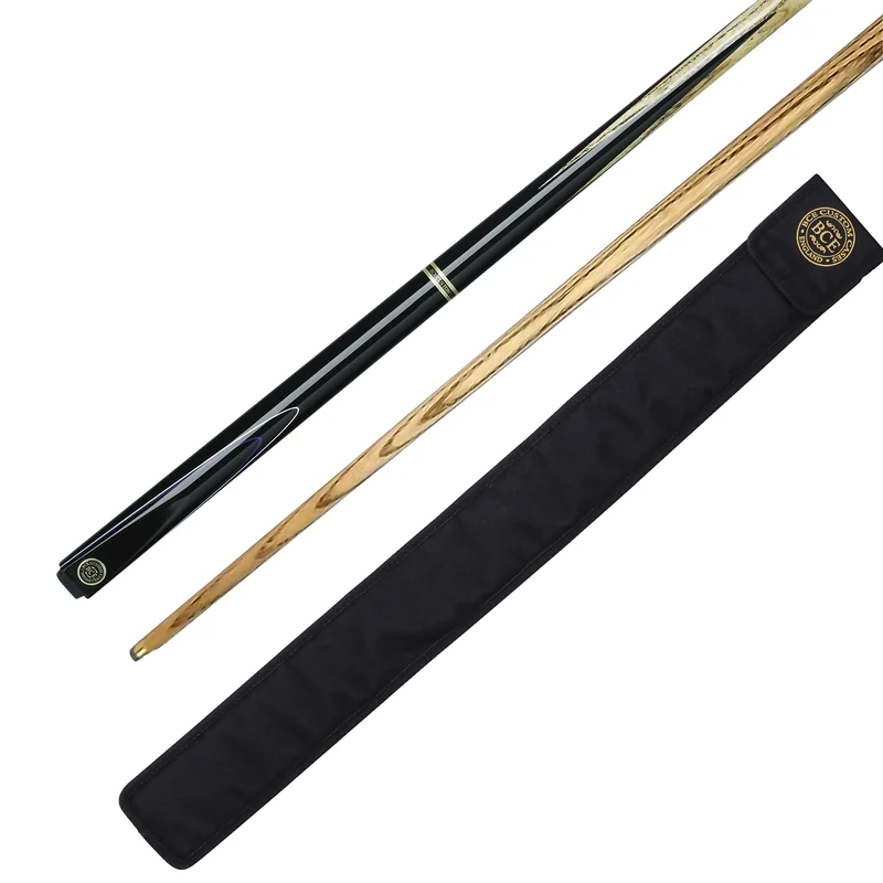 BCE 2-Piece Ash Snooker and Pool Cue, RSC.1A Model – 145 cm Length, 9.5 mm Tip, Unisex – Black Butt with Natural Wood Shaft