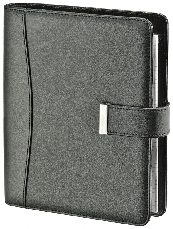 BSB Manager 02-0504 Diary Organiser Weekly Planner Appointment Calendar - 2022 - Approx. A5-1 Week = 2 Pages - Soft Film, Classic, Black - Ring Binder with 6-Hole Punch, Refillable - Model Manager