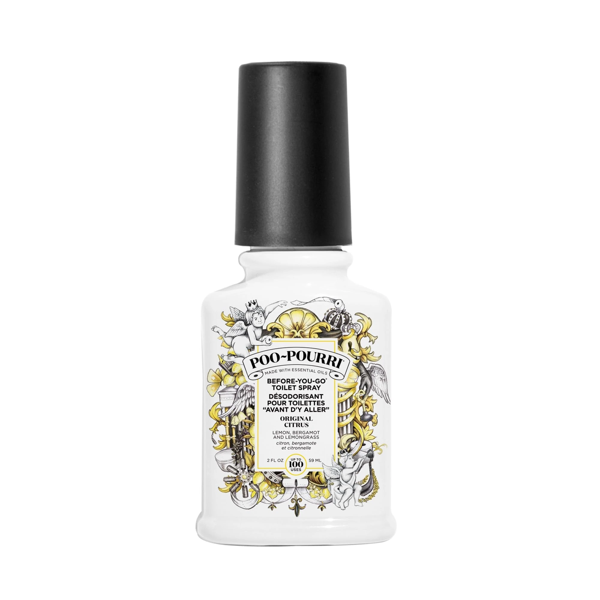 Pourri Bathroom Air Freshener Spray - Before-You-Go Poo-Pourri Toilet Spray - Original Citrus Bathroom Deodorizer - Traps Odors Under the Water's Surface - Plant-Based Essential Oil Spray (59 ml)