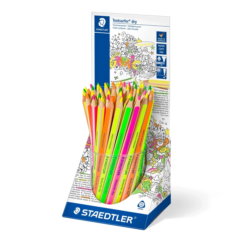 Staedtler 128 64KP48 Dry Highlighter Ergonomic Triangular Shape, Case Pack of 48