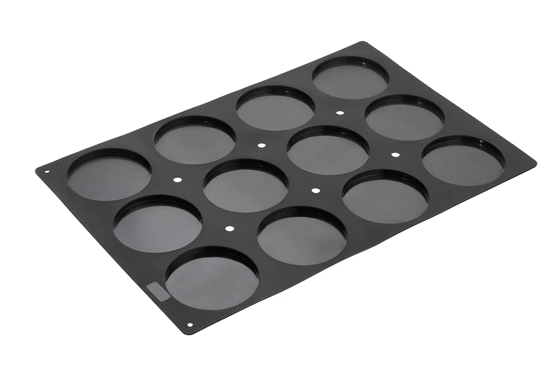 Lurch FlexiGastro 67112 Baking Mould 100% BPA-Free Platinum Silicone 12 Discus 60 x 40 cm Black