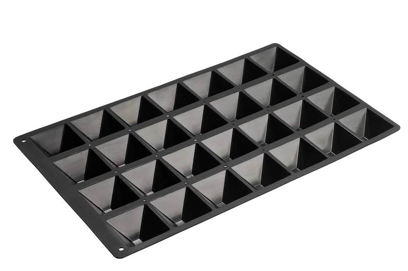 Lurch FlexiGastro 67209 Baking Mould 100% BPA-Free Platinum Silicone Pyramid 28 Black 53 x 32.5 cm Catering