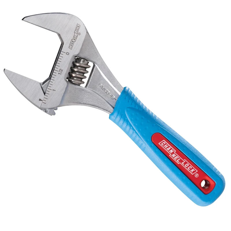 Channellock 6WCB 6-Inch WideAzz Adjustable Wrench, Code Blue