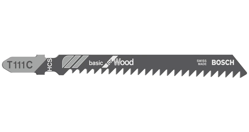 Bosch 100x T 111 C Basic for Wood Jigsaw Blade (for Softwood, Chipboard, Length 100 mm, Professional Accessory Jigsaw)