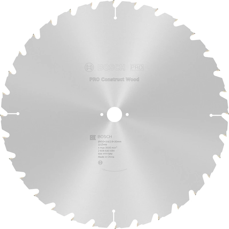 Bosch 1x PRO Construction Wood Robust Circular Saw Blade for Corded Table Saws (for Construction wood with mortar and nails, Wood with nails, Ø mm, Professional Accessory Table Circular Saw)