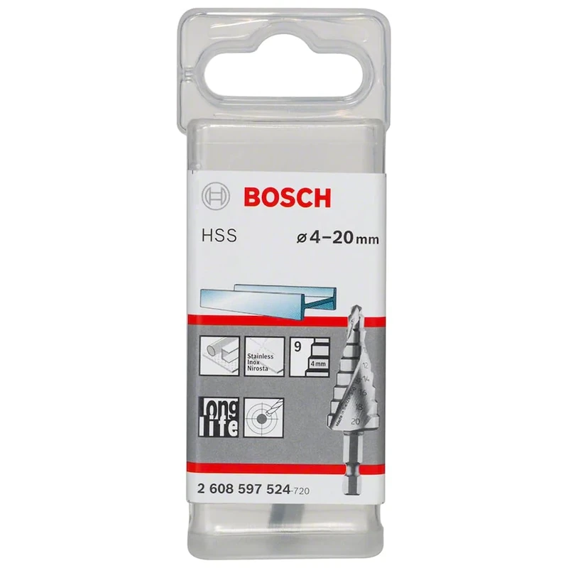 Bosch Accessories 2608597524 4/6/8/10/12/14/16/18/20 mm HSS Step with 1/4-Inch Hex Drill Bits