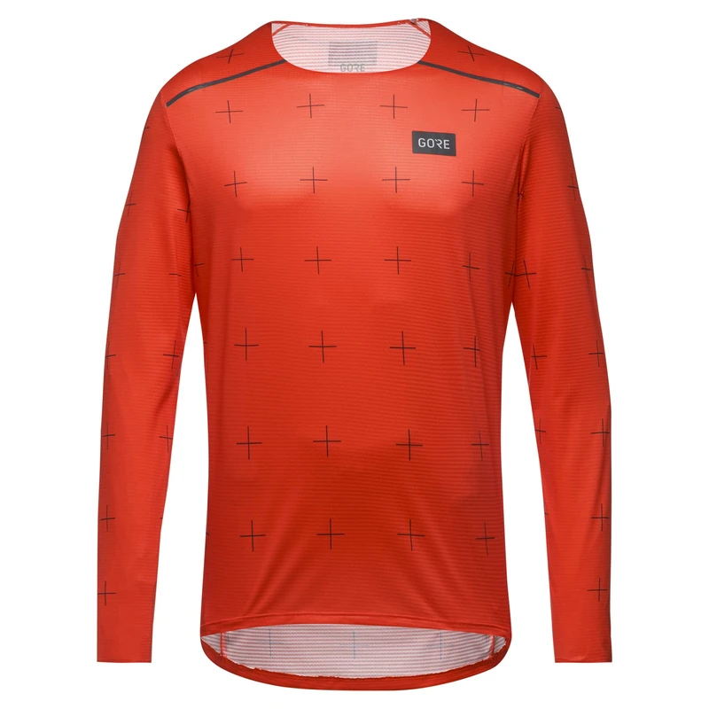 GORE WEAR Mens Contest Long Sleeve Tee Shirt, Red, XL EU