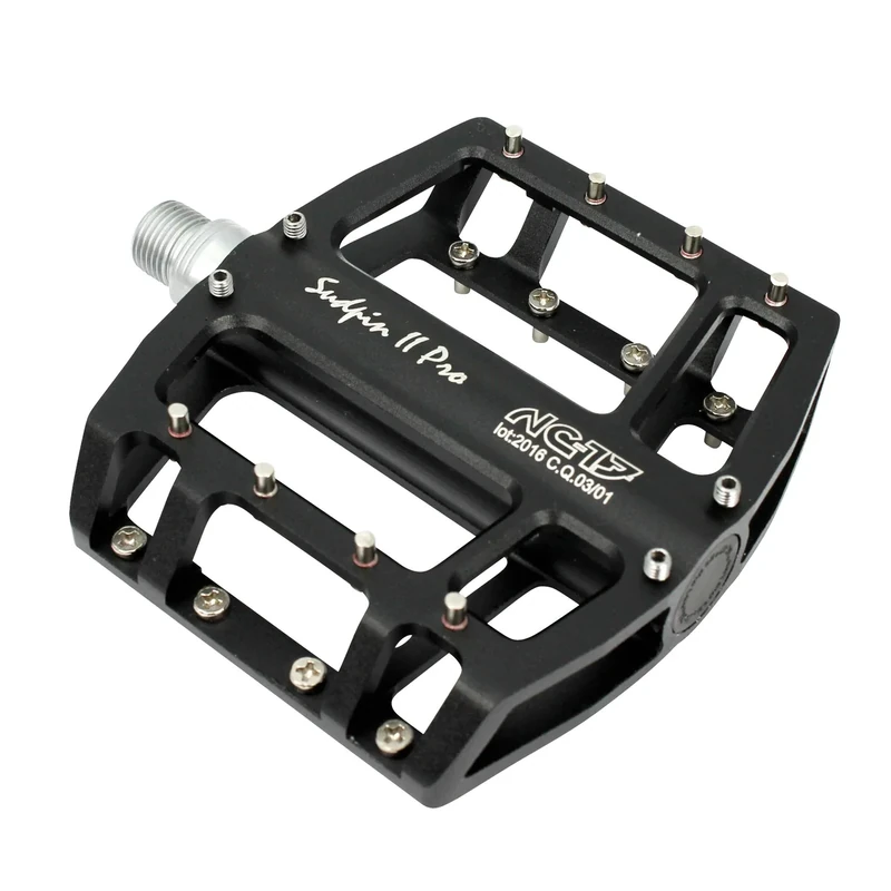 NC-17 Sudpin II Pro Aluminium Platform Pedals Cycling Pedals MTB/Mountain Bike/BMX Pedal Two Ball Bearings + Cr-Mo Axle/Includes Zpins, Pedalen Sudpin II Pro, black