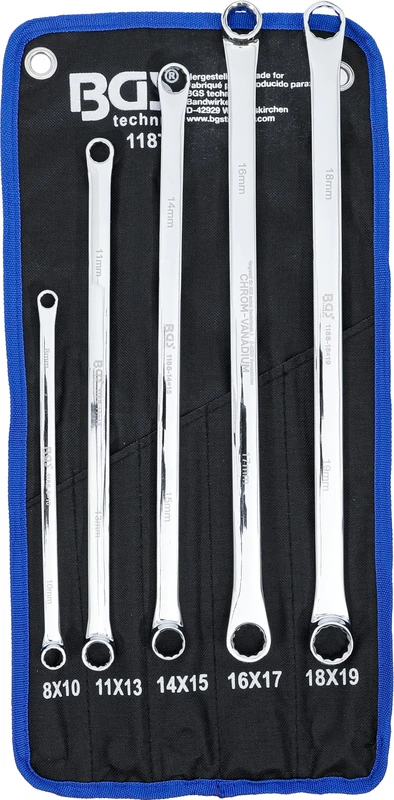BGS 1187 | Double Ring Spanner Set | extra long | 8 - 19 mm | 5 pcs.