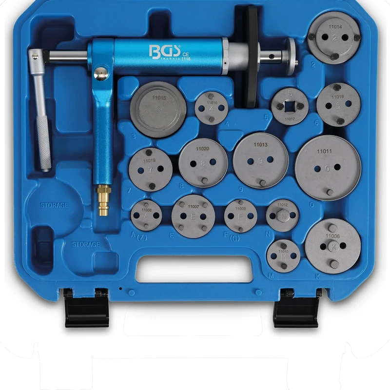 BGS 1117 | Brake Piston Reset Tool Set | pneumatic | 16 pcs.