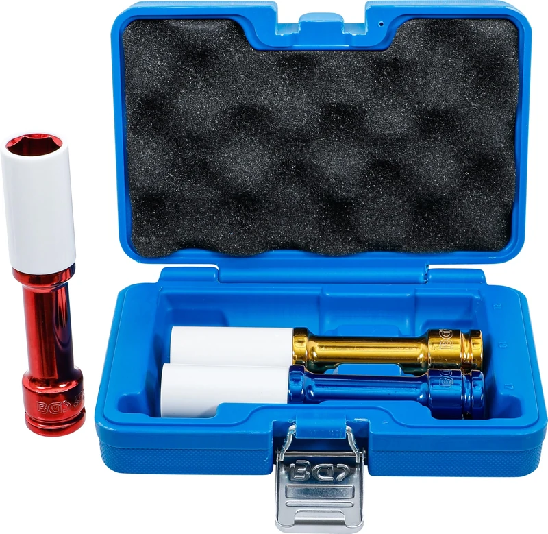 BGS 7100 | Protective Impact Socket Set | 12.5 mm (1/2") Drive | 150 mm deep | 17 / 19 / 21 mm | 3 pcs.