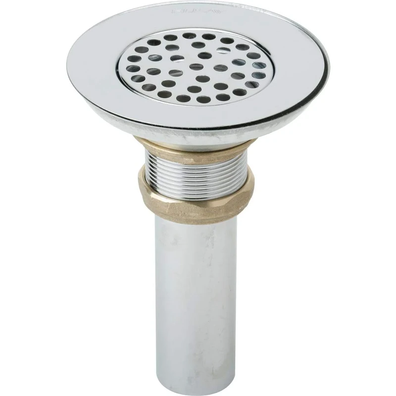 Elkay LK18 Nickel Plated Brass Drain with Perforated Strainer and Tailpiece