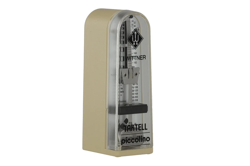 Wittner Metronome Taktell Piccolino Series 890 - Plastic casing - Without bell - Ivory coloured - Mechanical winding - No batteries required - Made in Germany