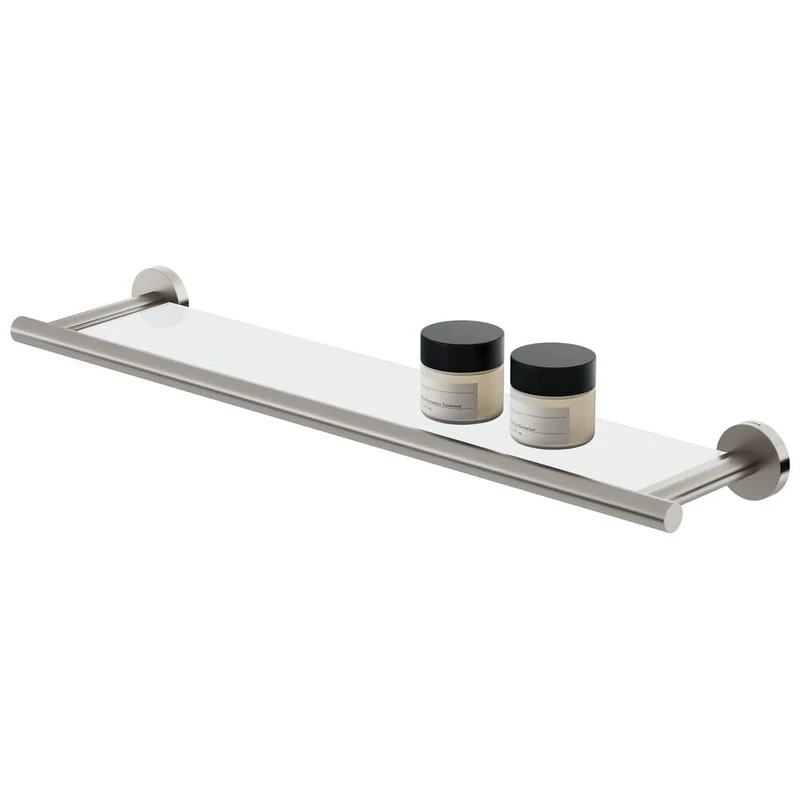 Tiger Boston Shelf, Glass, Stainless Steel Brushed, 58.1 x 5 x 13 cm