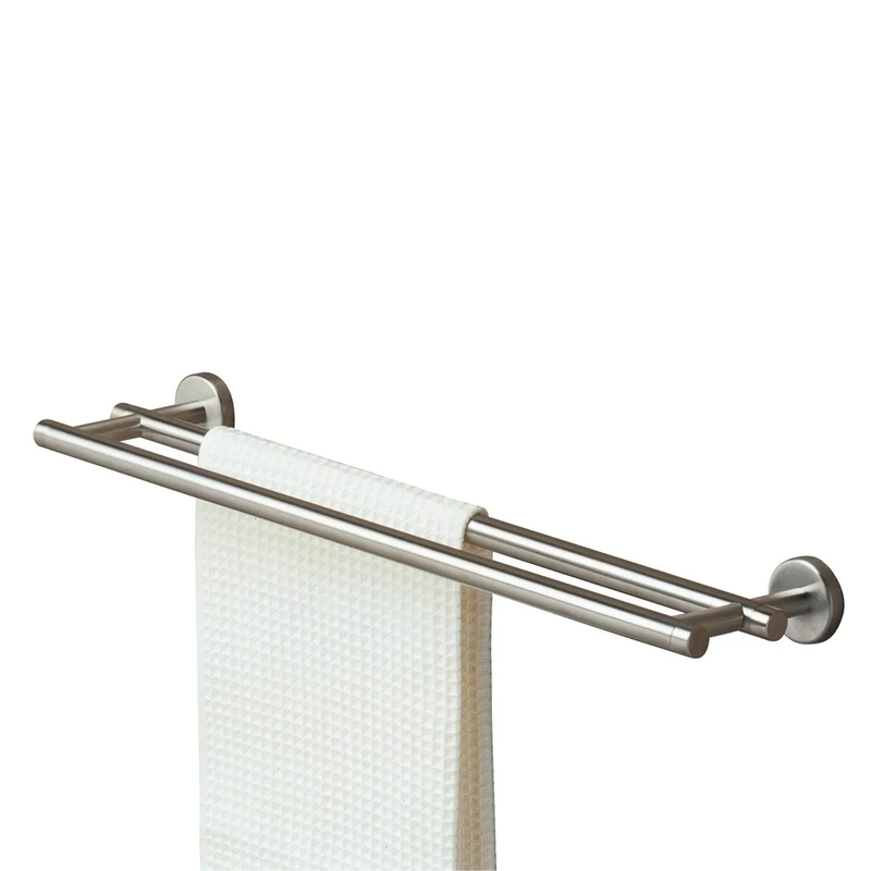 Tiger Stainless Steel Brushed Towel Rail, 58.1 x 5 x 13 cm, Boston Double, 10 year warranty