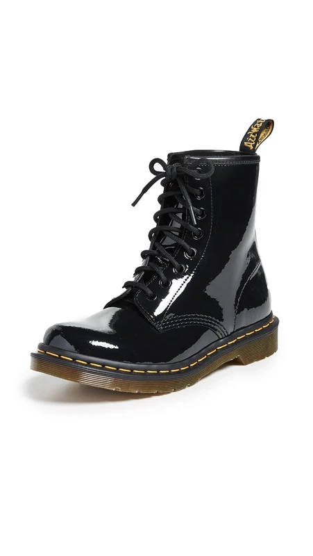 Dr. Martens Women's 1460 W Ankle Boots - Black Patent Leather, 5 UK