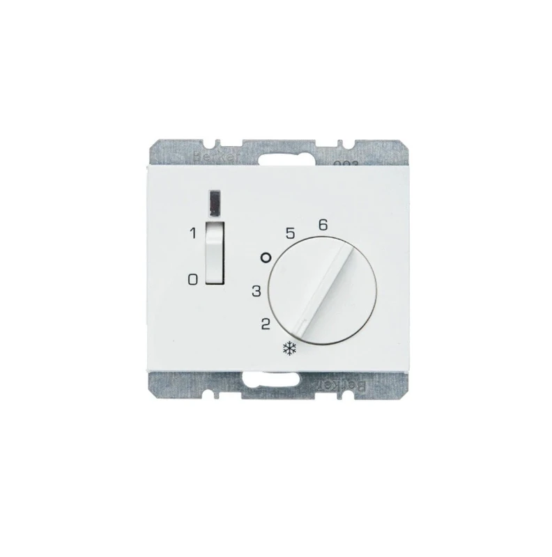 Hager K.1 – Plate Thermostat with Switch + Lens Polar White
